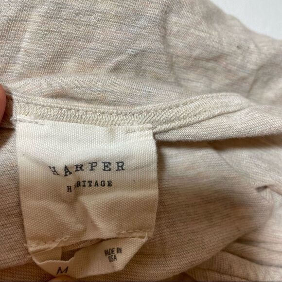 Harper Heritage Oatmeal cream top with tie front in M - Picture 6 of 10